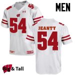 Men's Wisconsin Badgers NCAA #54 Dallas Jeanty White Authentic Under Armour Big & Tall Stitched College Football Jersey EA31M25VX
